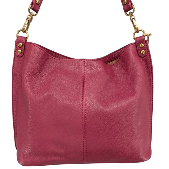 HOBO Pier Shoulder Bag Mulberry Glaze Pebbled Leather Convertible Crossbody - Picture 4 of 16